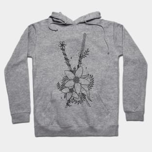 Katana and flowers - aesthetic drawing Hoodie